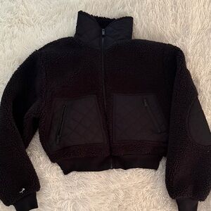 ALO Yoga Black Fleece Sherpa Jacket teddy fur